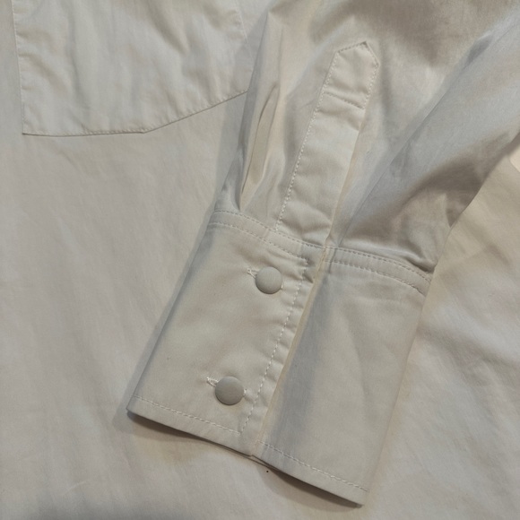 LAUNDRY by Shelli Segal oversized white button-down blouse - Picture 5 of 16